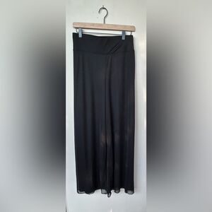 NWT - Roz & Ali Wide Leg Dressy Chiffon Pants - 2X - Black